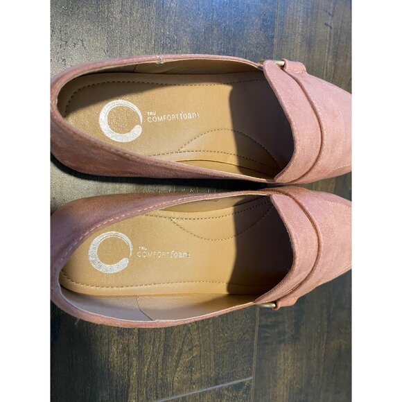 Journee Collection Loafers Women’s 8 Benntly Blush Square Toe Flats Faux Suede - Picture 5 of 10